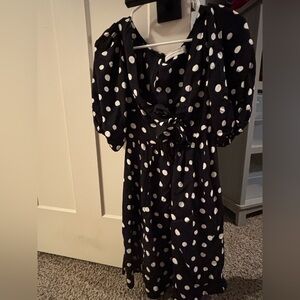 Abercrombie & Fitch Black Dress with White Polka Dots
